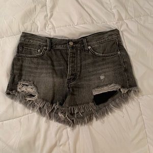 Free people black jean shorts